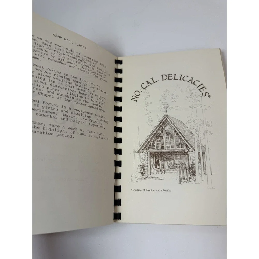 Northern California Delicacies Diocese Cookbook Tahoe‎ City Spiral Bound Vintage